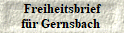  Freiheitsbrief  für Gernsbach 